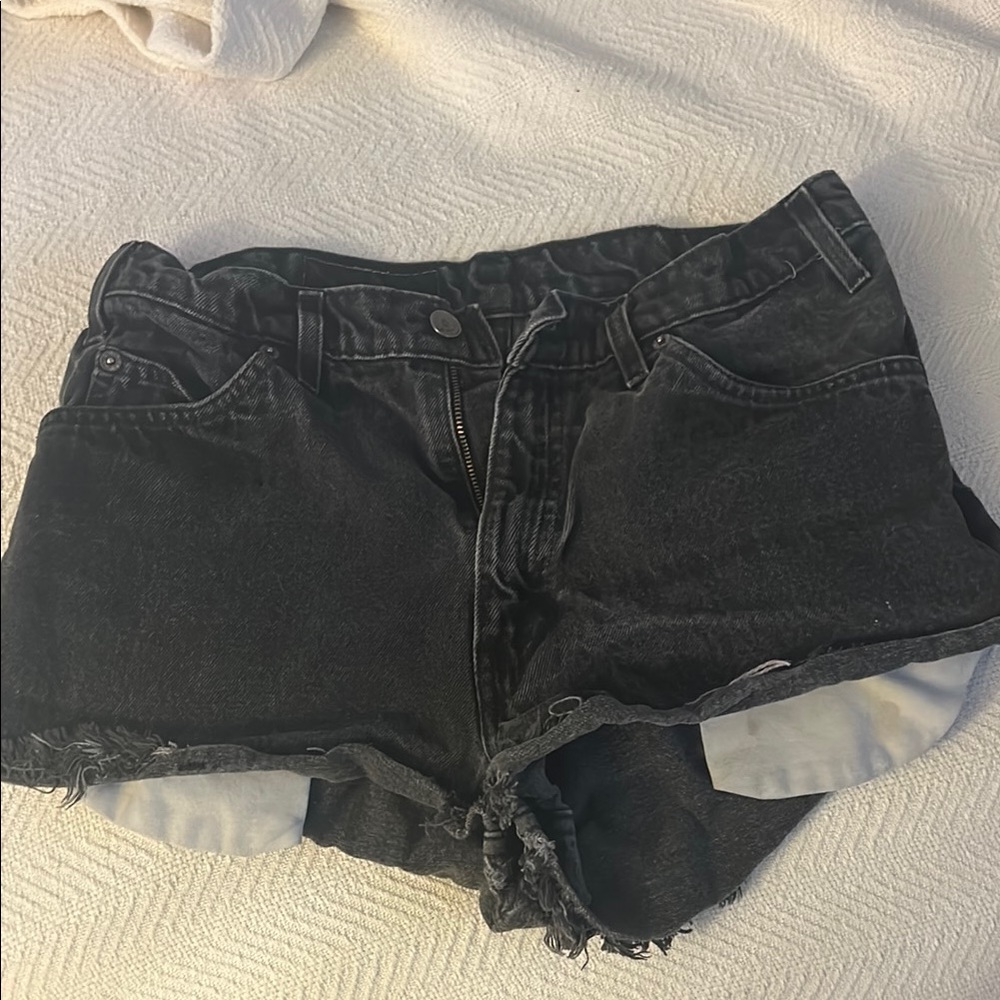 Levi's Black Jean Shorts Distressed Cut-Off Style